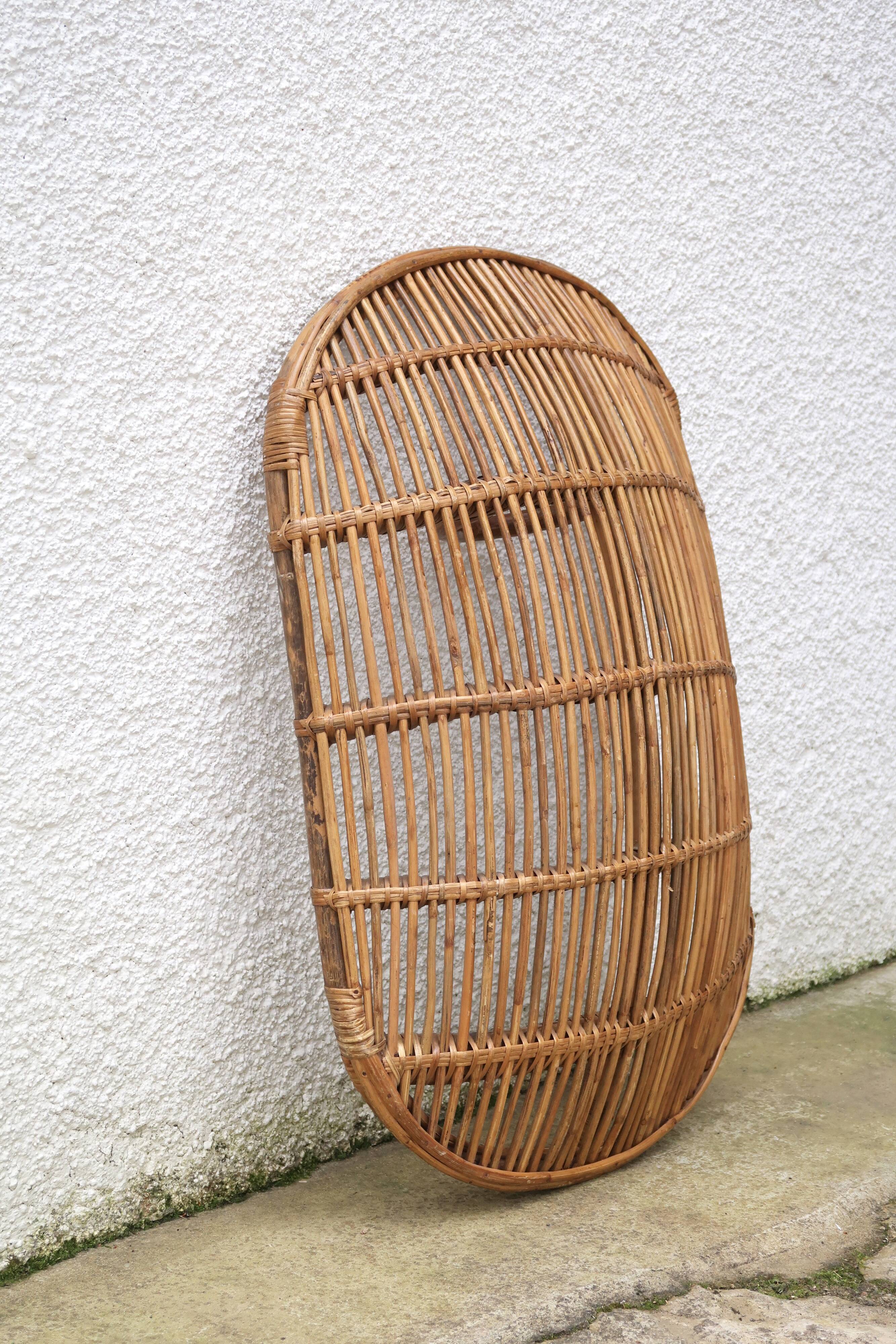 Rattan wall decor, 70s