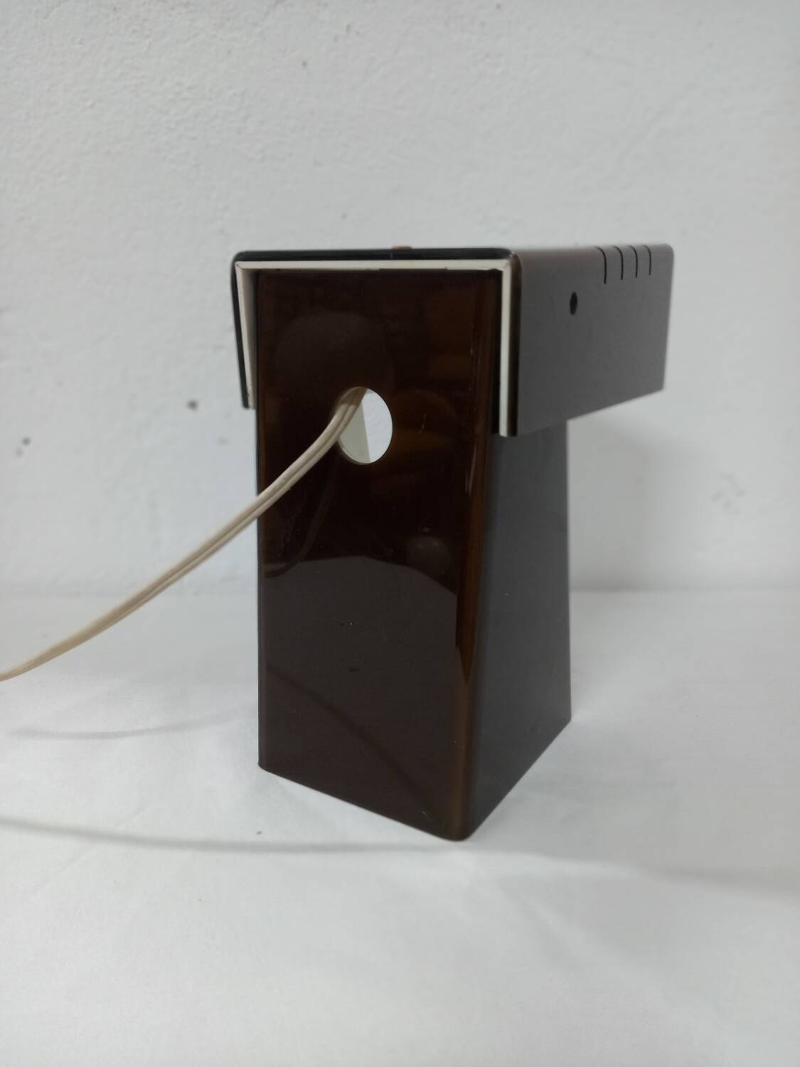 Table lamp plastic 70s brown