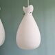 Scandinavian suspension in frosted white glass, 1960s