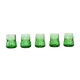 Set of green glasses, Italian design, 1970s, made in Italy