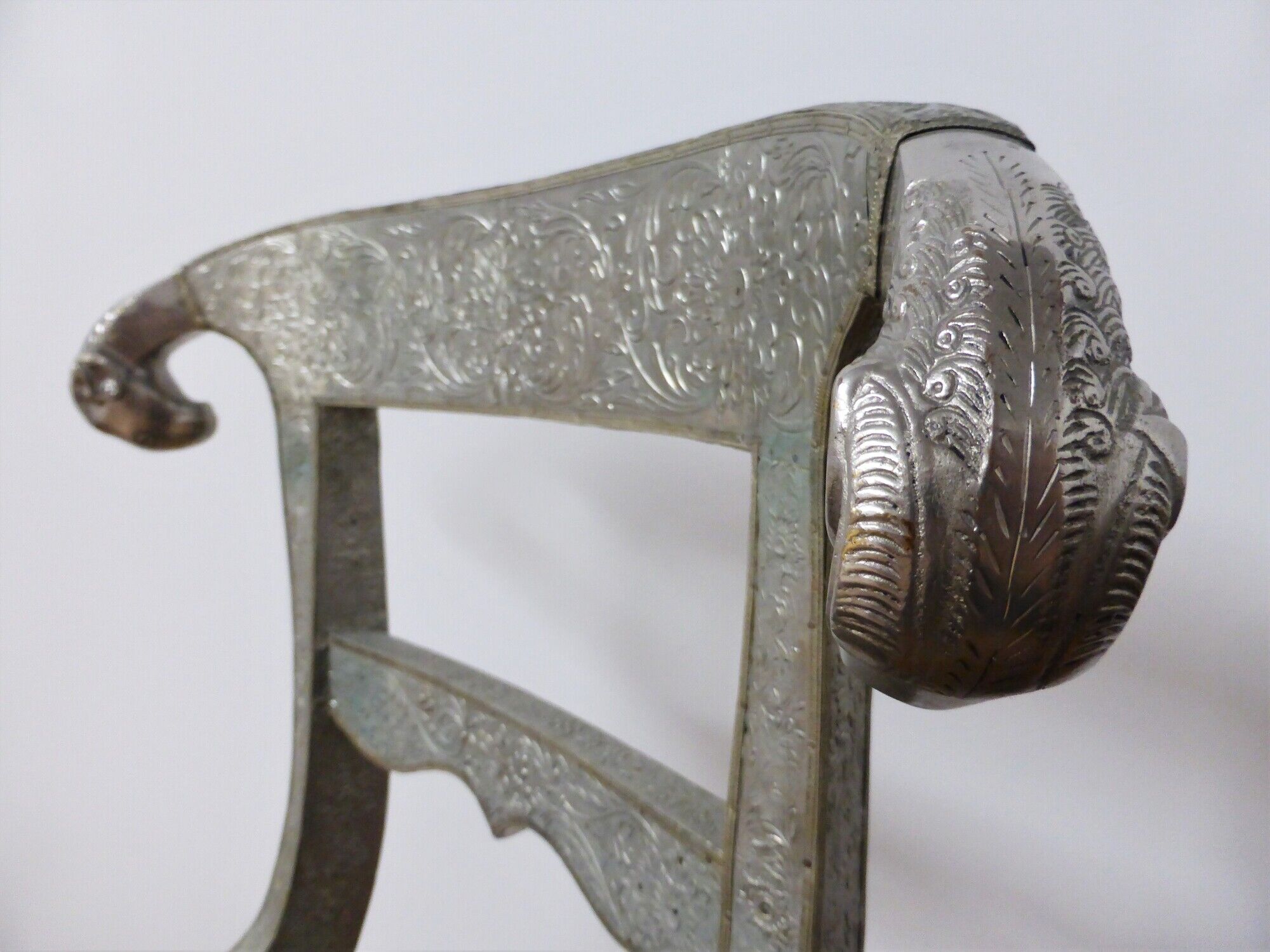 Vintage silver metal chair
