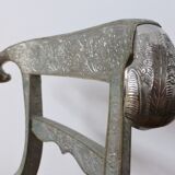 Vintage silver metal chair