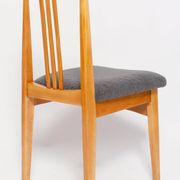 Mid-Century beech wood chair with grey boucle fabric, M. Zielinski, Europe, 1960.