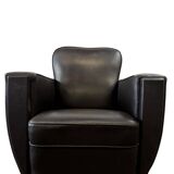 Vintage Art Deco leather armchair / single armchair / chair