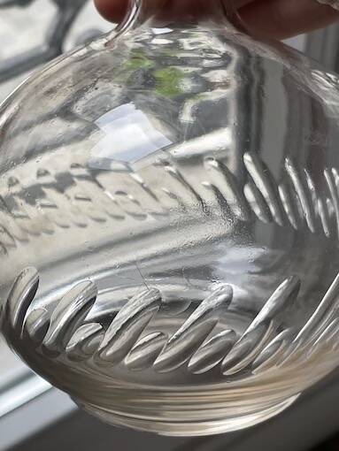 Cut crystal round carafe antique