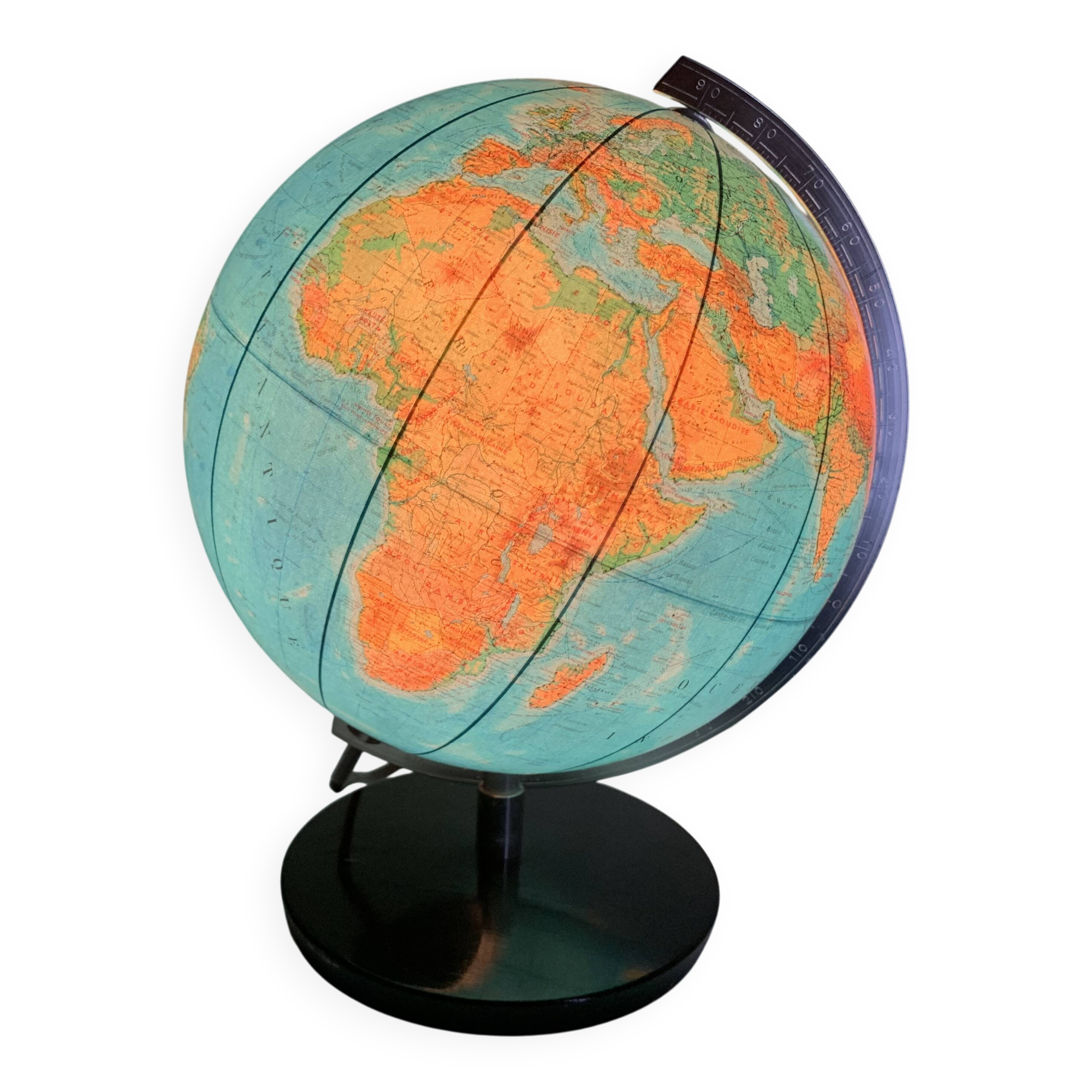 Vintage 1976 German (French) terrestrial globe JRO Wechselbild - 34 cm