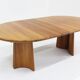 Vintage Danish round extendable dining table solid teak 1960s