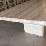 Rectangle-shaped travertine table