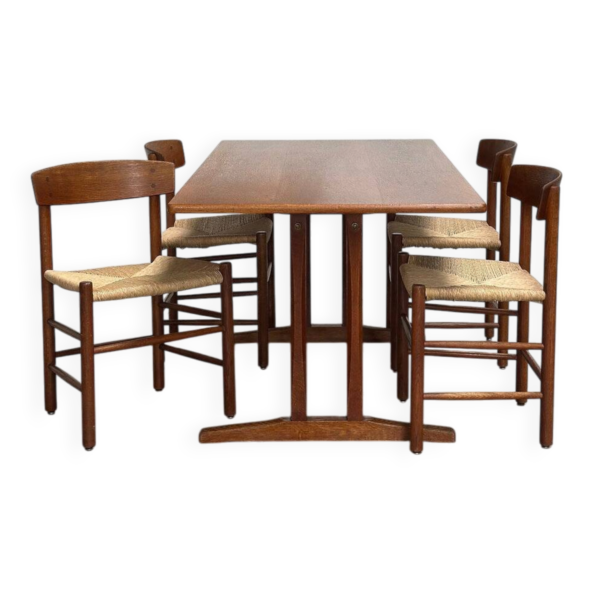 4 'J39' chairs and 'C18' shaker table, Børge Mogensen, FDB Møbler, Denmark
