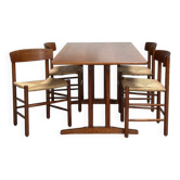 4 'J39' chairs and 'C18' shaker table, Børge Mogensen, FDB Møbler, Denmark