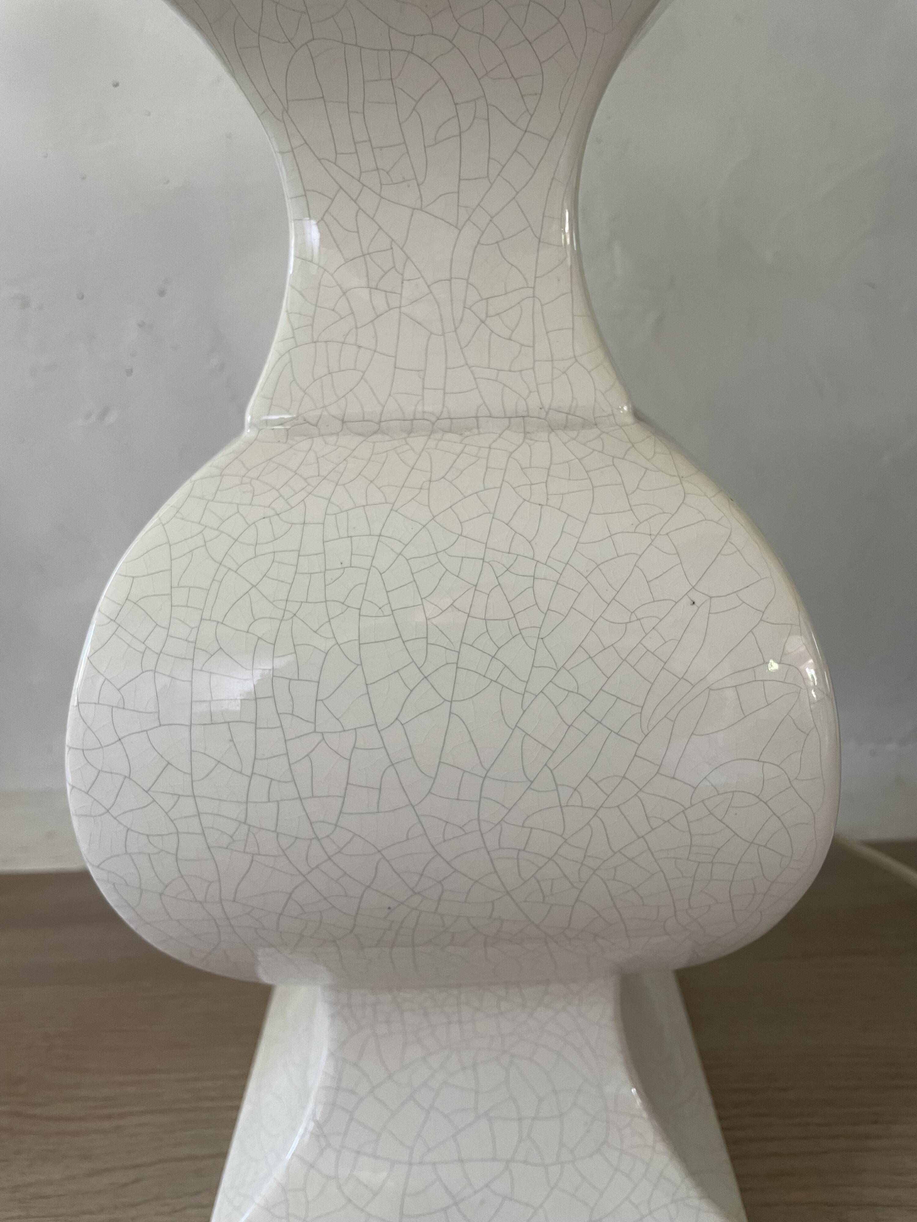 Vintage crackled ceramic table lamp
