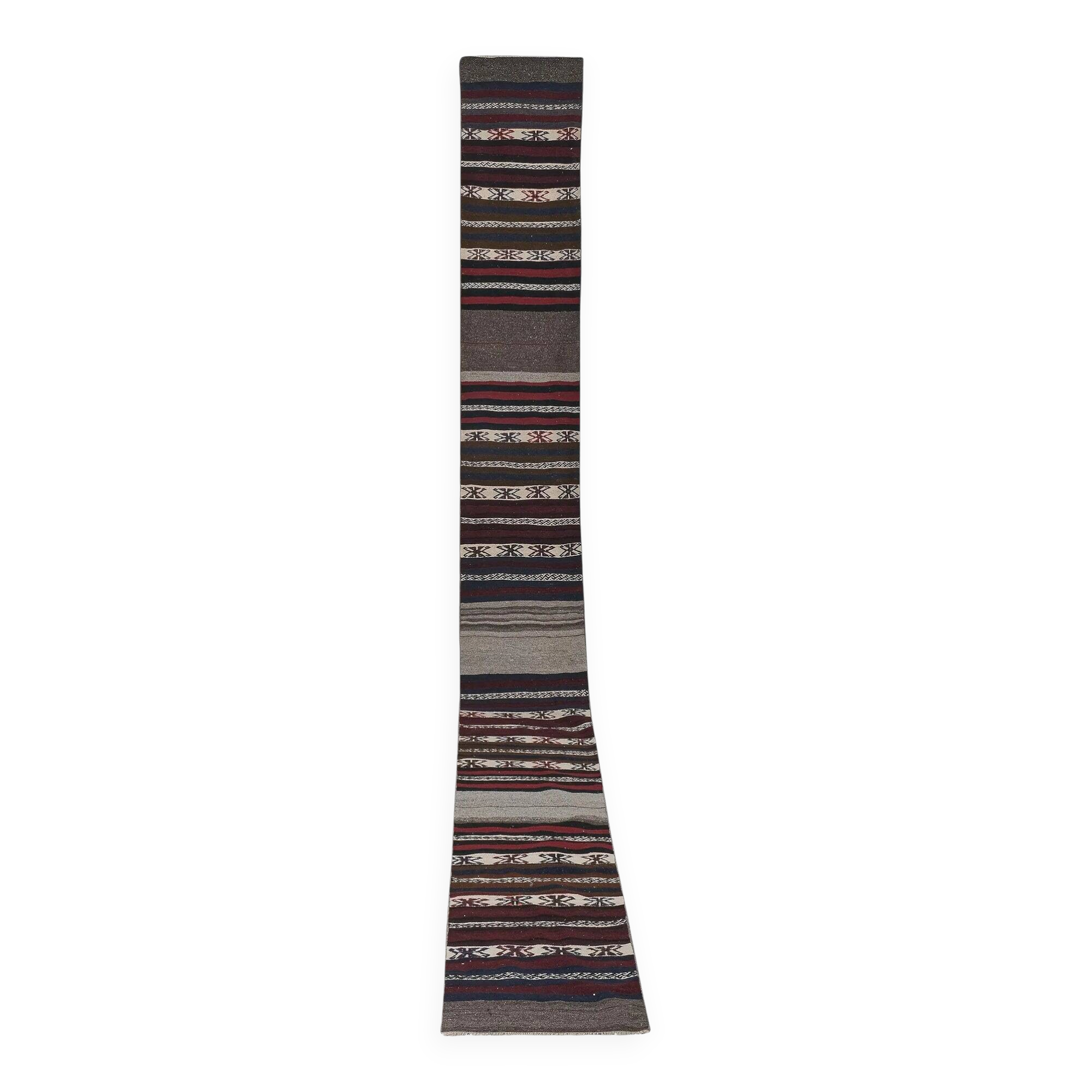 Vintage Turkish hallway rug 63x543 cm