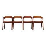 Set of four teak chairs, Danish design, 1970s, manufacture: Korup Stolefabrik