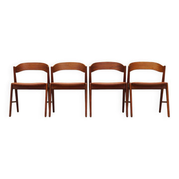 Set of four teak chairs, Danish design, 1970s, manufacture: Korup Stolefabrik