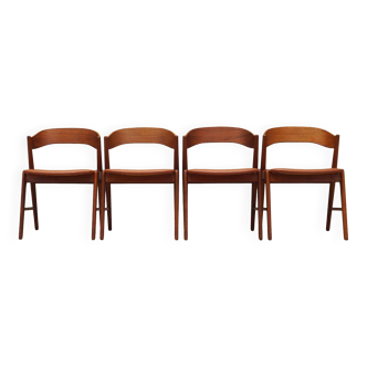 Set of four teak chairs, Danish design, 1970s, manufacture: Korup Stolefabrik