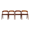 Ensemble de quatre chaises en teck, design danois, années 1970, fabrication : Korup Stolefabrik