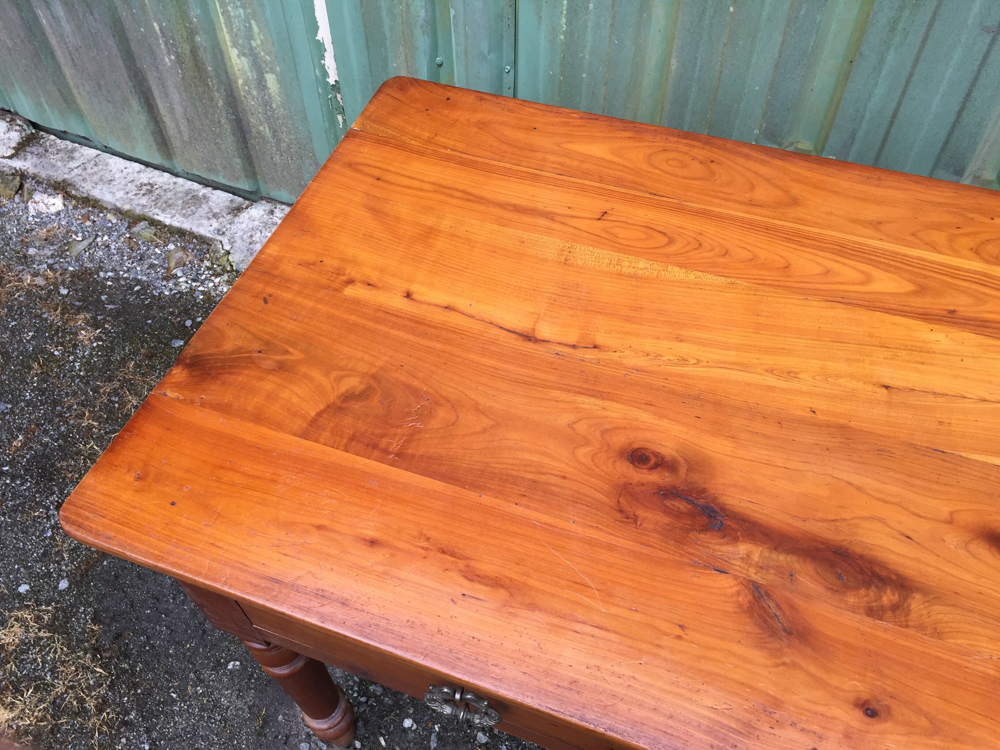 Louis Philippe style farmhouse table in solid cherrywood