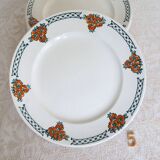 5 assiettes plates terre de fer Moulin des Loups Aubépine