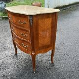 Transition style marquetry chest of drawers