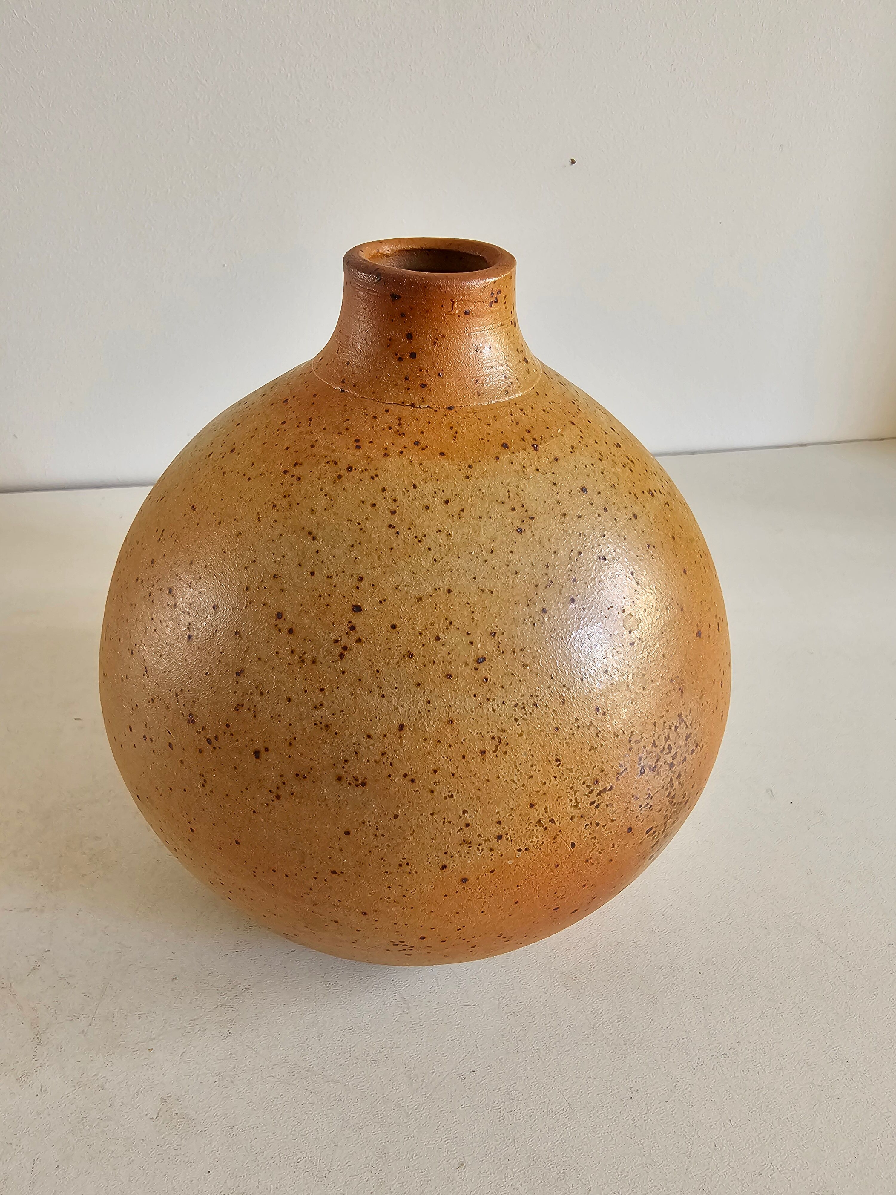 Ceramic lamp base with floral pattern, signed.