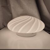 Vintage Murano glass white swirl flush mount light fixture |  handcrafted retro lighting |  MCM Midcentury home deco wall ceiling lamp
