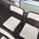 Set of 12 vintage Danish metal and fabric chairs
