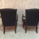 Paire de fauteuils en skai noir 1940