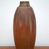 Vintage flamed stoneware vase, Denbac vase