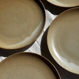 Set of 6 stoneware plates Village France D24