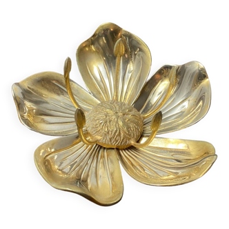 Brass flower ashtray