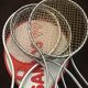 Batch of 4  tennis rackets in vintage alu 80s
