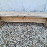 Small raw wood bench