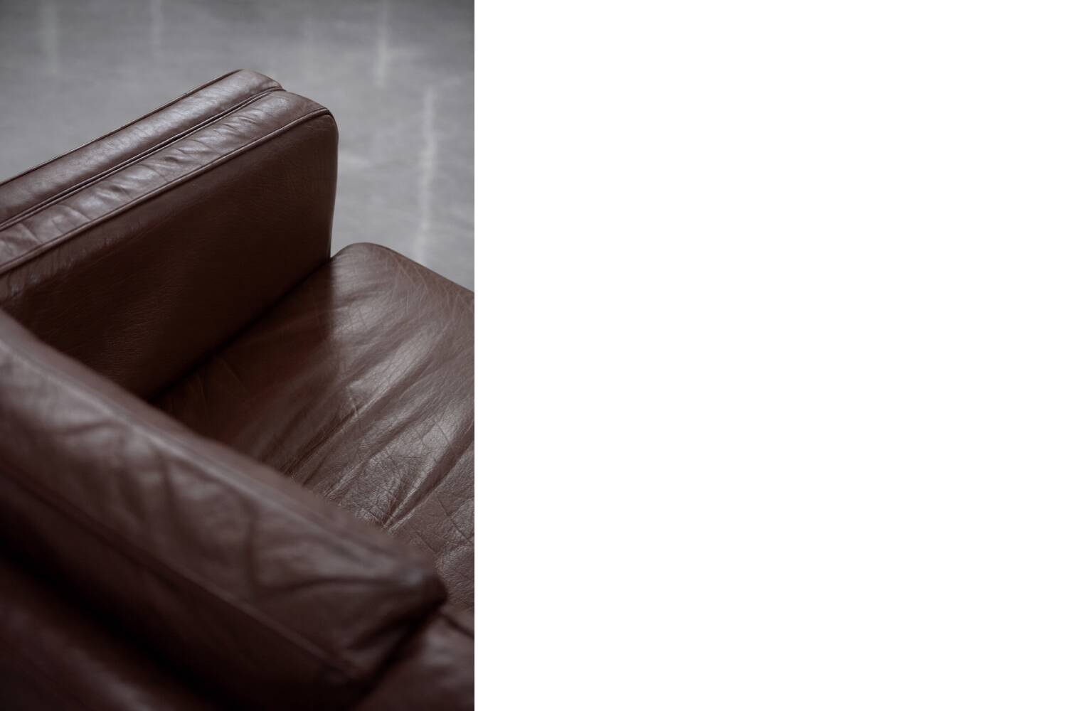 Vintage Mid-Century Scandinavian Modern Brown Leather Sofa, 1970s