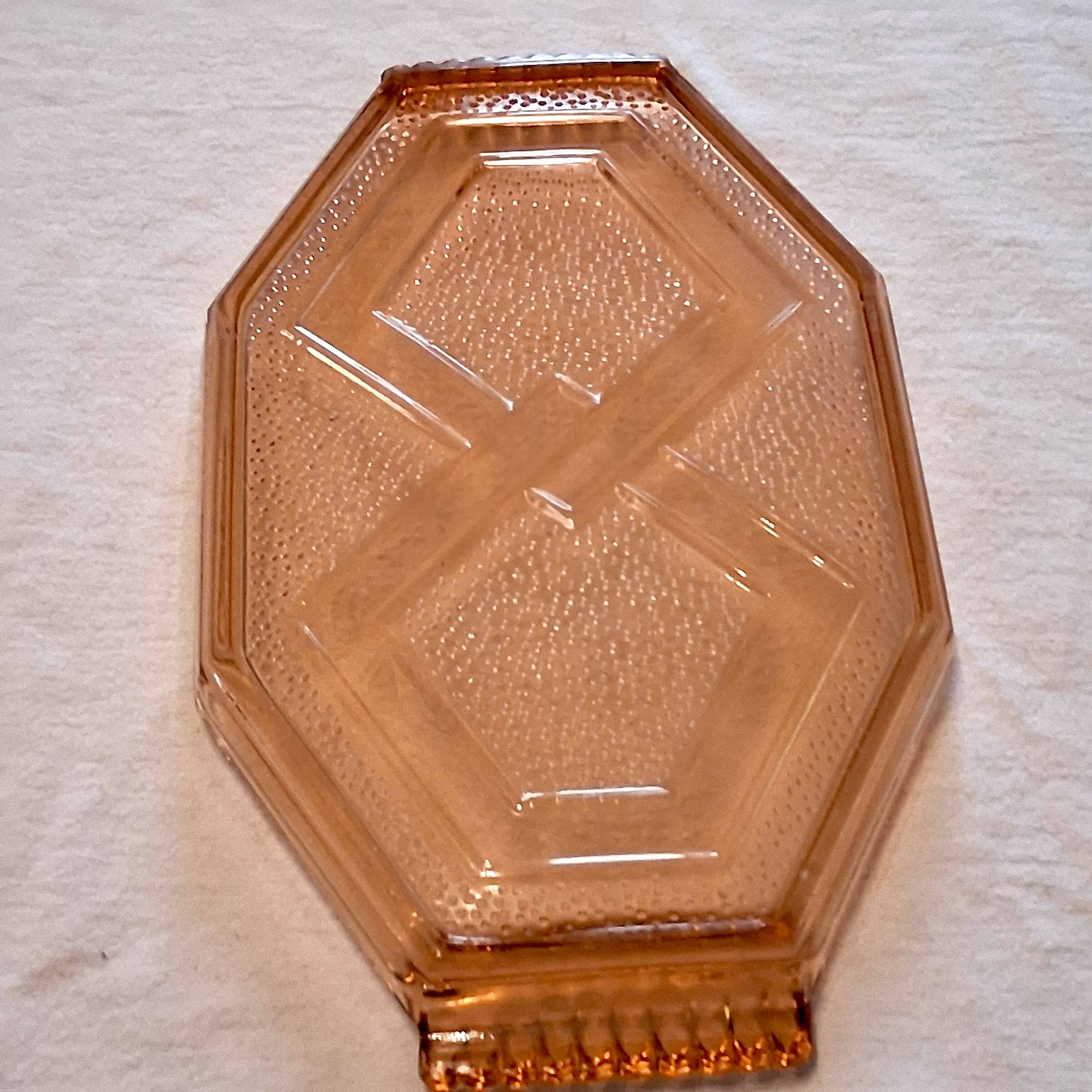 Art Deco style pink glass serving dish in very good condition.