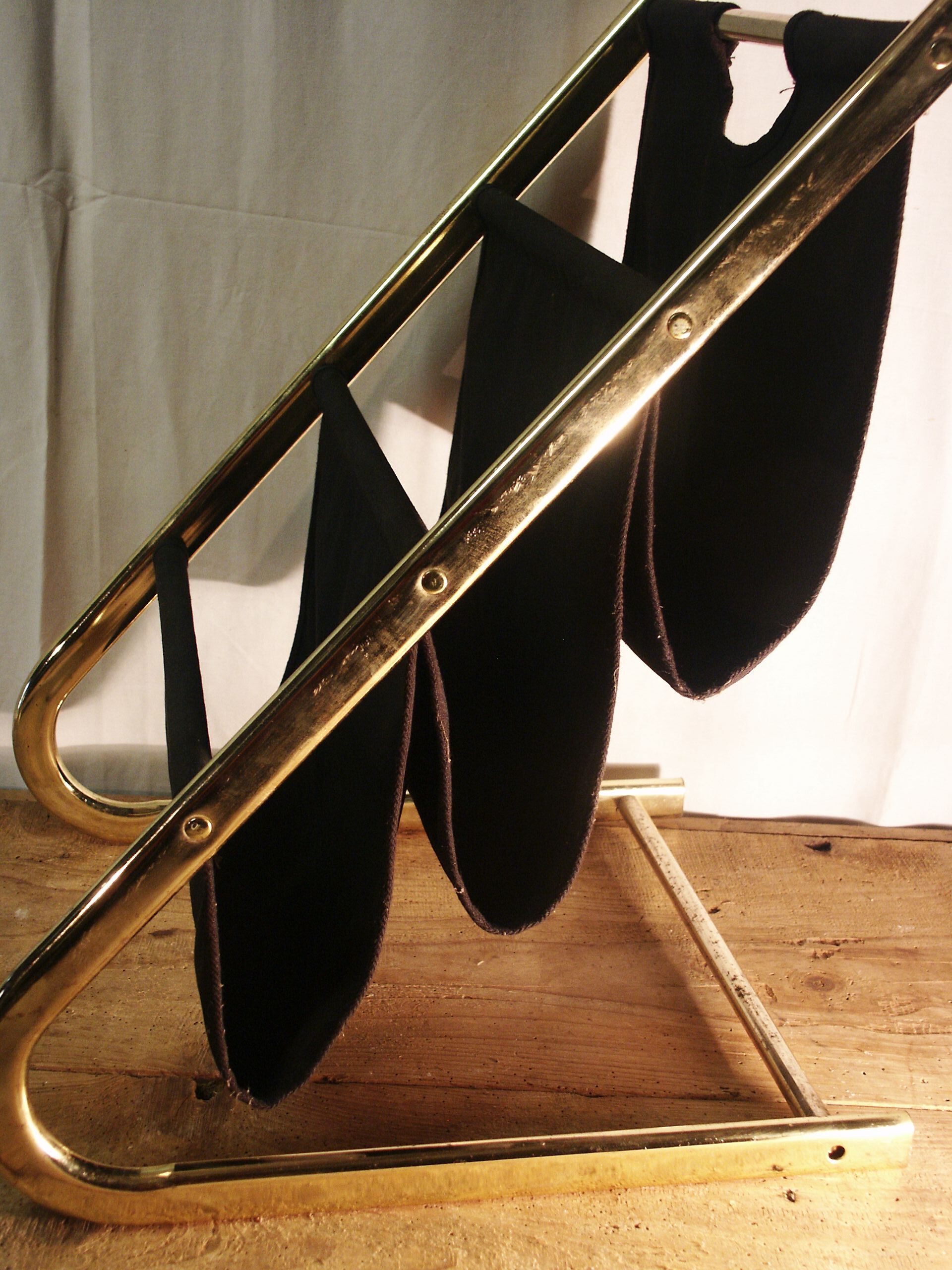 Gold metal and black fabric 70s fabric