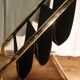 Gold metal and black fabric 70s fabric