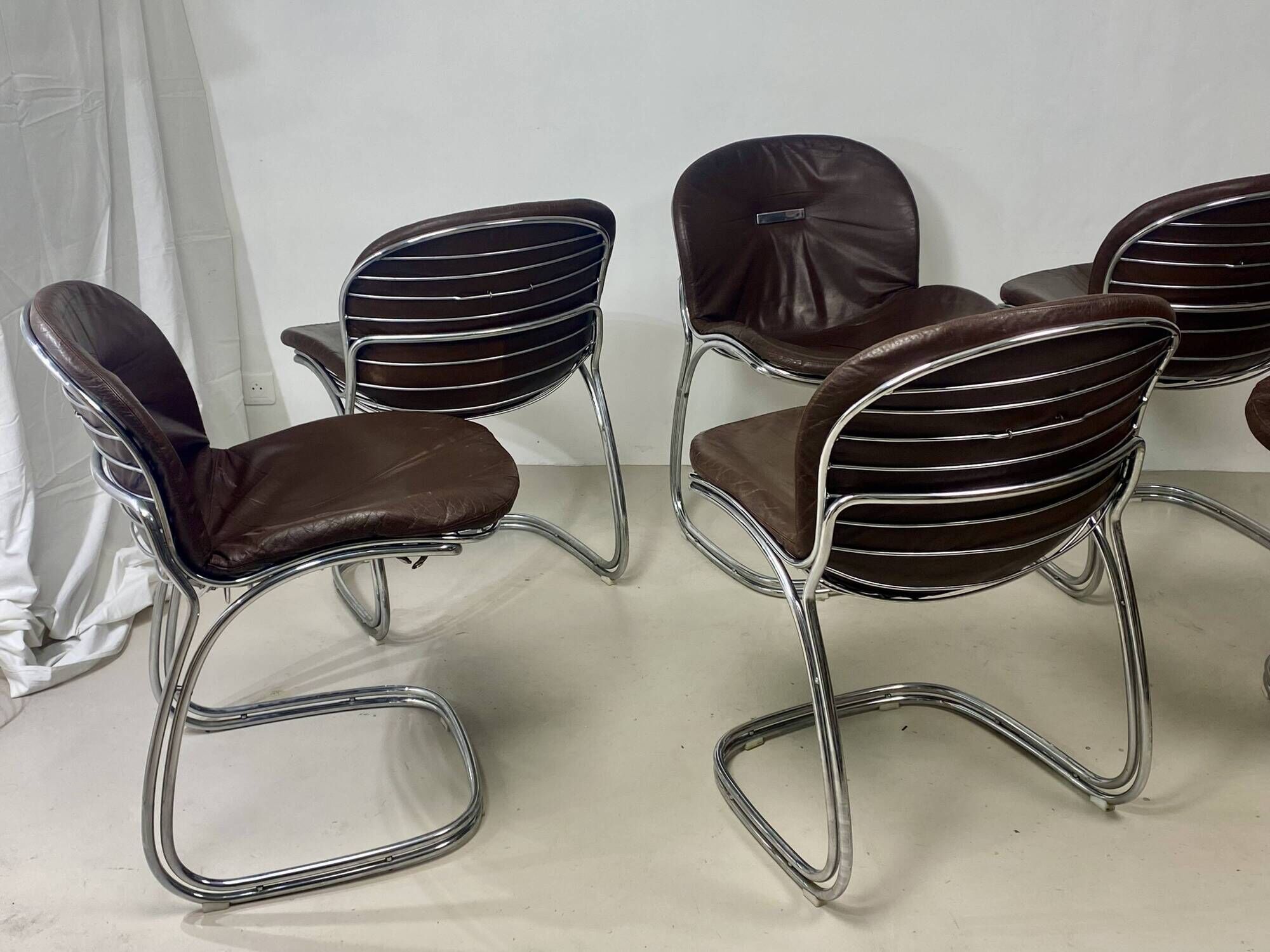 Set of six “Sabrina” chairs – Gastone Rinaldi for Rima Italy