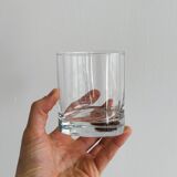 Set of 5 clear glass whiskey glasses