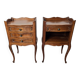 Pair of Louis XV style bedside tables in cherry wood