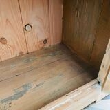 Grande bonnetière ancienne en bois bruit rénovée