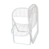 Duo de chaises pliantes en métal blanc