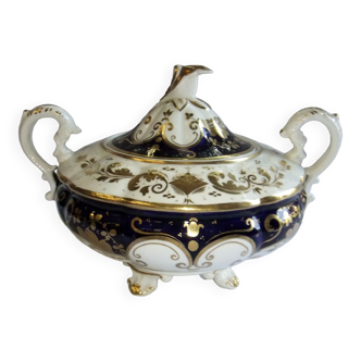 Old candy box Samuel Alcock gilding covered sugar bowl