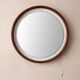 Miroir rond en teck illuminé rare des années 1960