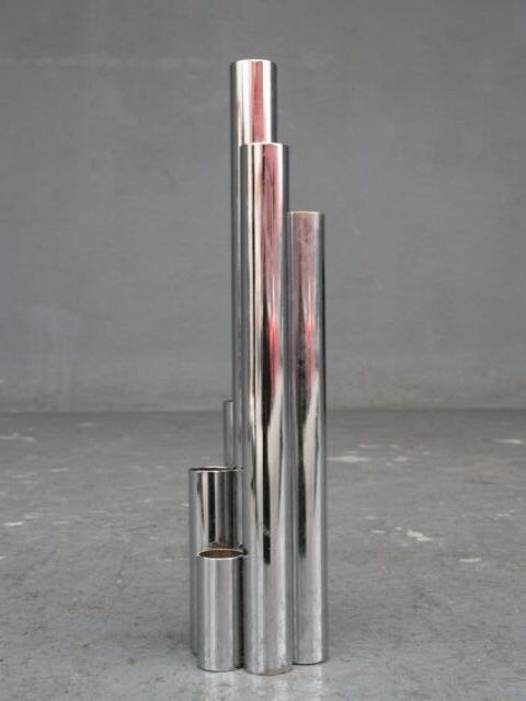 Mud tubes design nickel-plated metal 1980