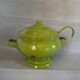Vintage green enamelled tin soup tureen