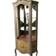 Lively rockery style display case in gray lacquered wood and painted flower decoration. Around 1900