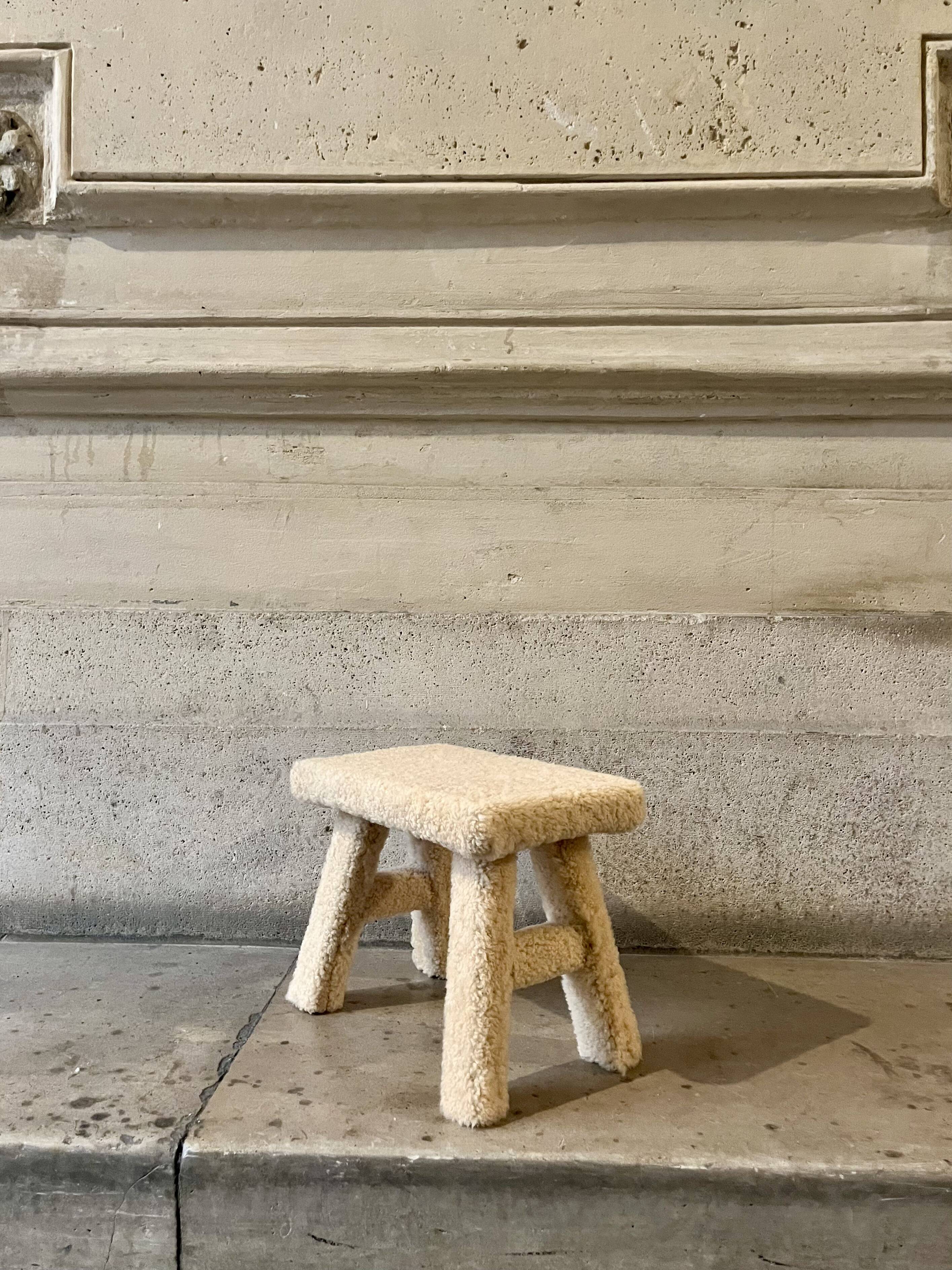 Sheepskin stool