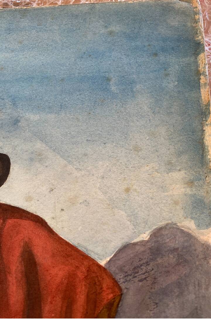 Aquarelle sous verre, XIXème s.