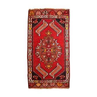 Vintage Turkish Yastik handmade carpet 50cm x 96cm