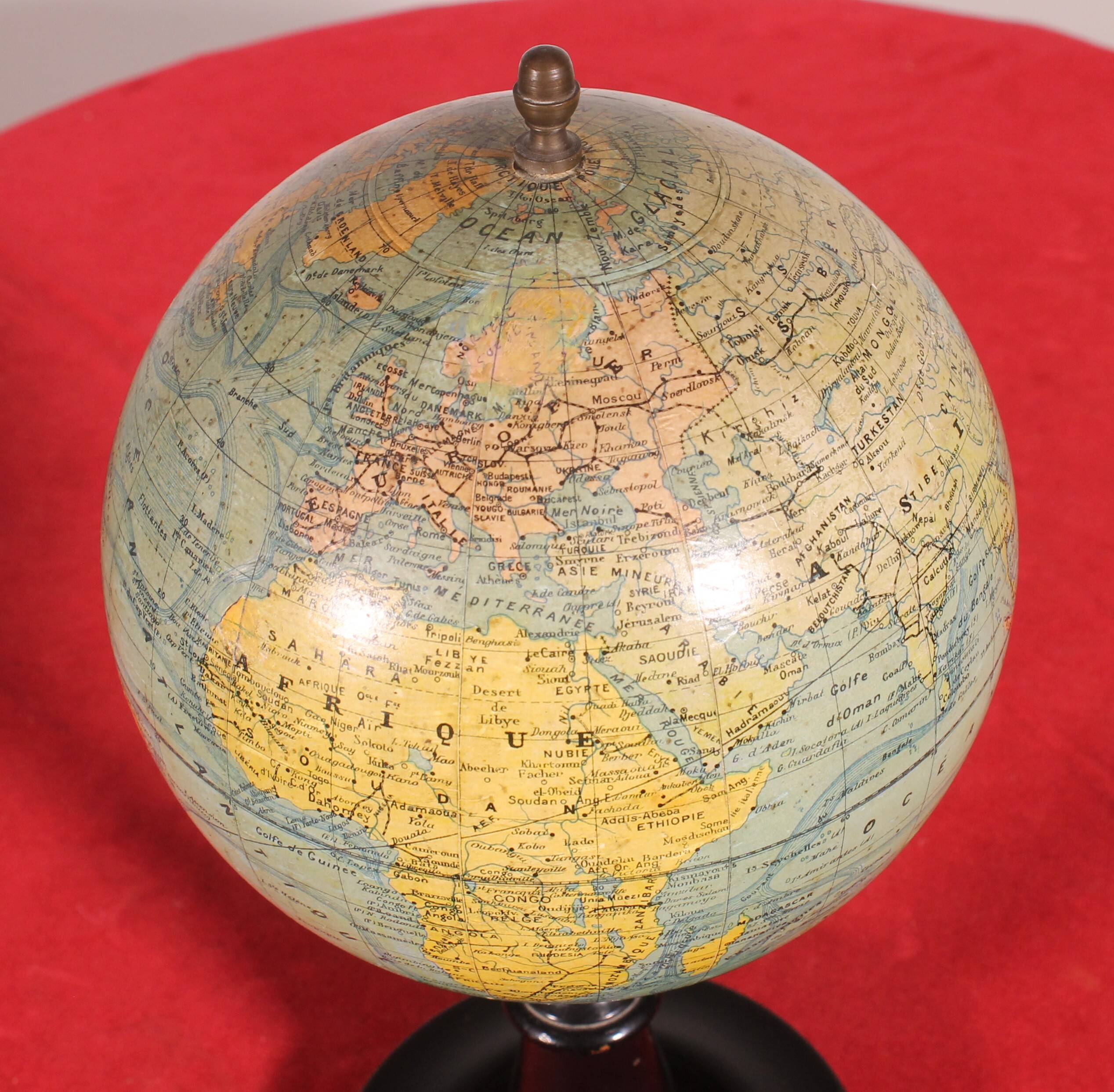 Terrestrial globe by J. Forest Paris - 19th century